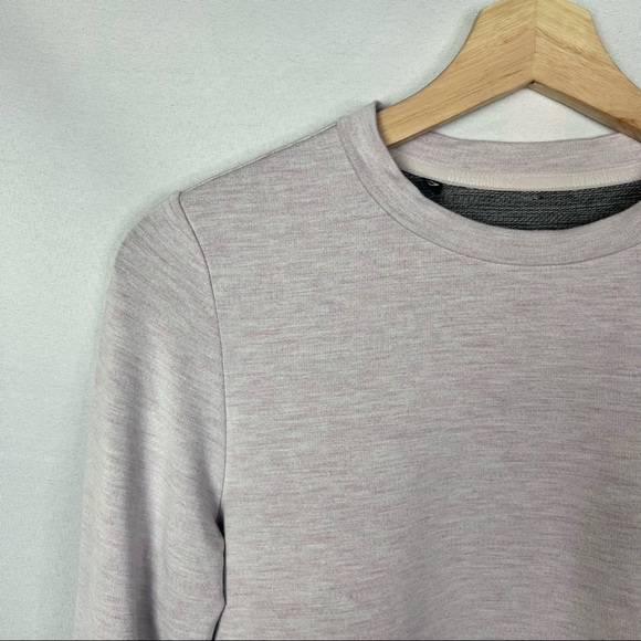 Gymshark Light Marled Pink Crewneck Long Sleeve Cropped Pullover S - Picture 3 of 7